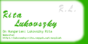 rita lukovszky business card